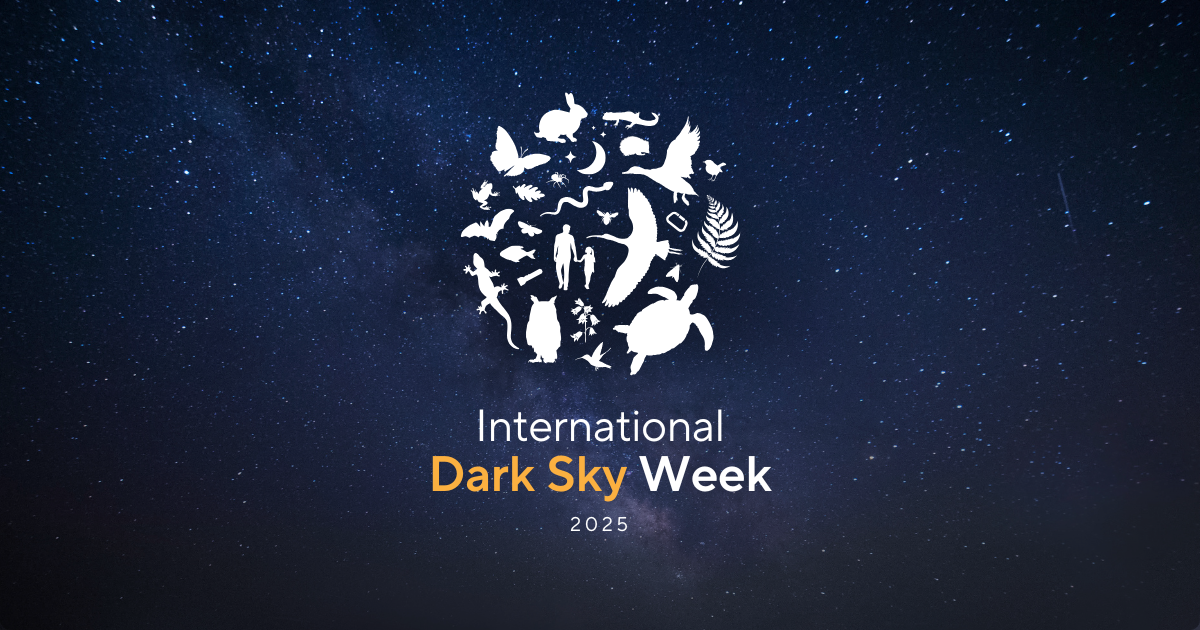 International Dark Sky Week logo over a starry background